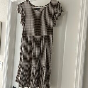 Striped Beige and Brown Women's Top Olivia Rae